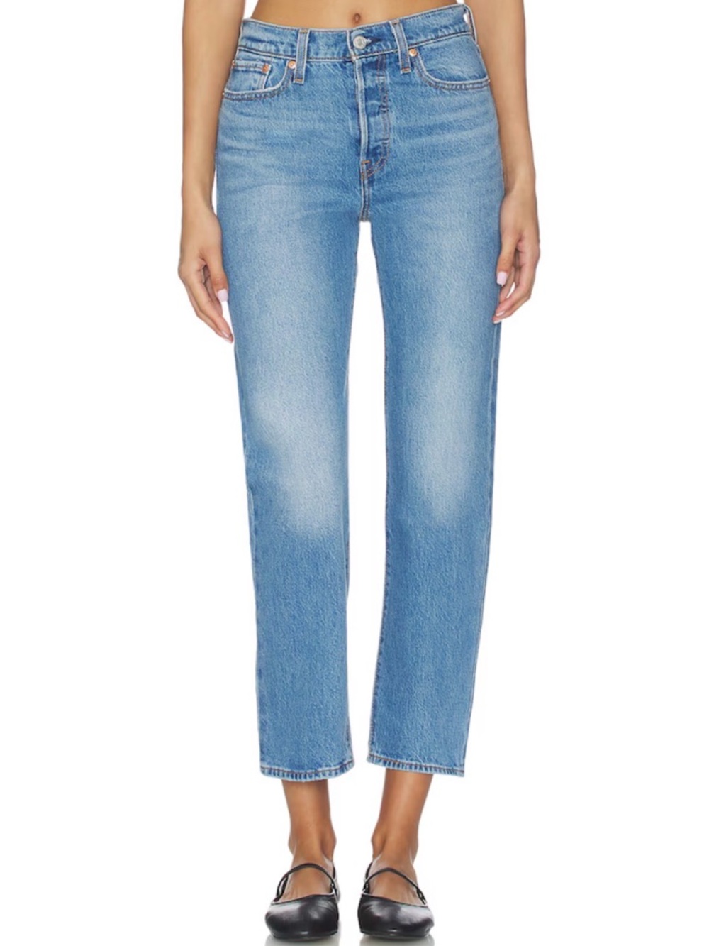Levi's Wedgie Straight Leg Jeans Size 26 Medium Blue Wash High Rise Denim NWOT